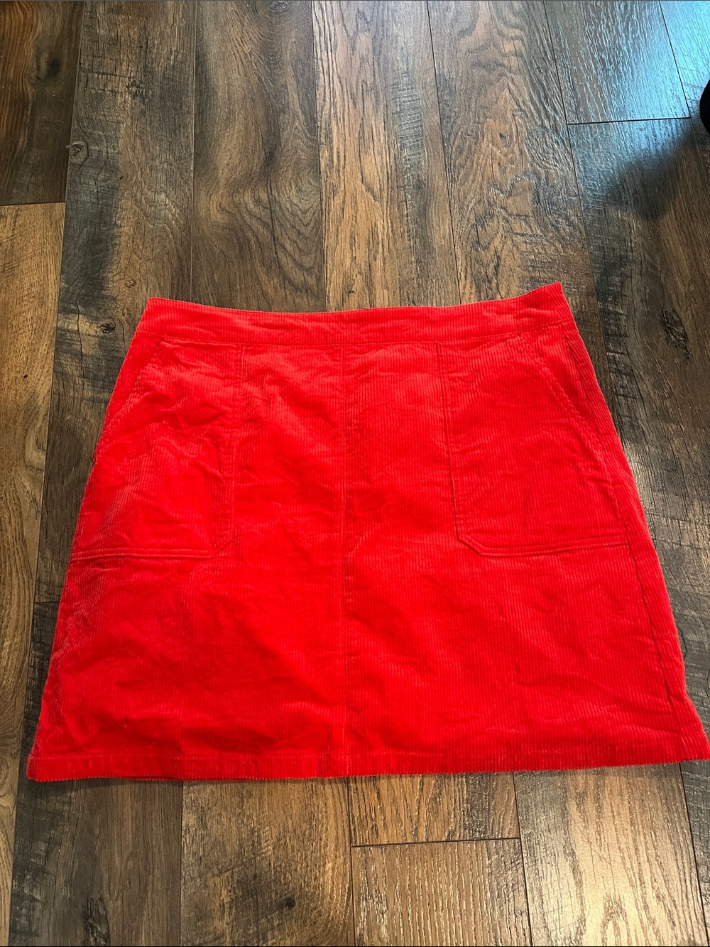 Boden Red Corduroy Mini Skirt